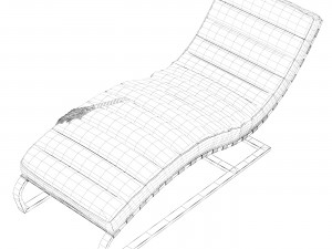Chaise lounge Modern Chestnut Chrome 3D-Modell