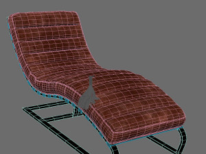 Chaise lounge Modern Chestnut Chrome 3D-Modell