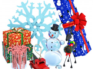 New Year set Model 3D