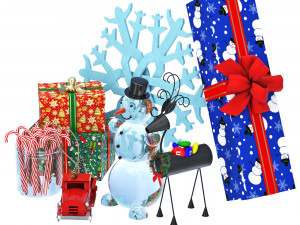New Year set 3D-Modell