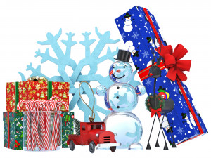 New Year set 3D-Modell