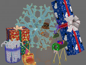New Year set 3D-Modell
