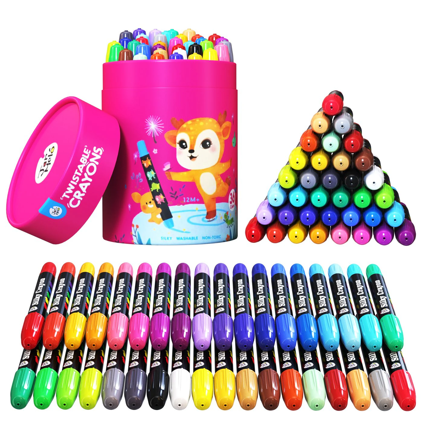 Set of gel crayons 36 pieces 3D Model .c4d .max .obj .3ds .fbx .stl .blend 