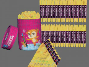 Set of gel crayons 36 pieces 3D Model