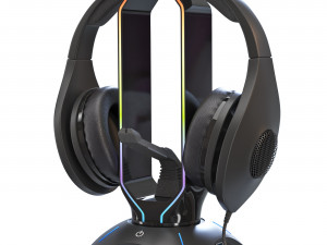 Trust GXT 265 stand with headphones 3D 모델