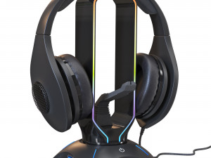 Trust GXT 265 stand with headphones 3D Model