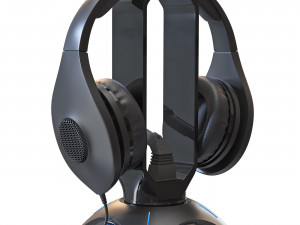Trust GXT 265 stand with headphones 3D Model