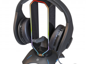 Trust GXT 265 stand with headphones 3D Model