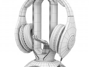 Trust GXT 265 stand with headphones 3D Model