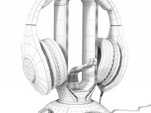 Trust GXT 265 stand with headphones 3D Model
