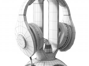 Trust GXT 265 stand with headphones 3D Model
