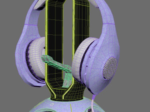 Trust GXT 265 stand with headphones 3D Model