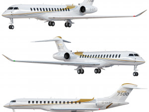 Bombardier Global 7500 aircraft Model 3D