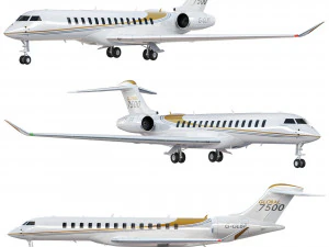 Avi&oacute;n Bombardier Global 7500 Modelo 3D