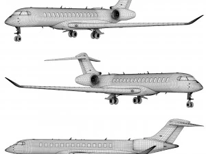 Bombardier Global 7500 aircraft 3D Model
