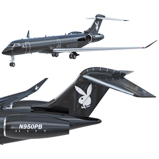 Playboy Big Bunny airplane 3D Model .c4d .max .obj .3ds .fbx .stl .blend 