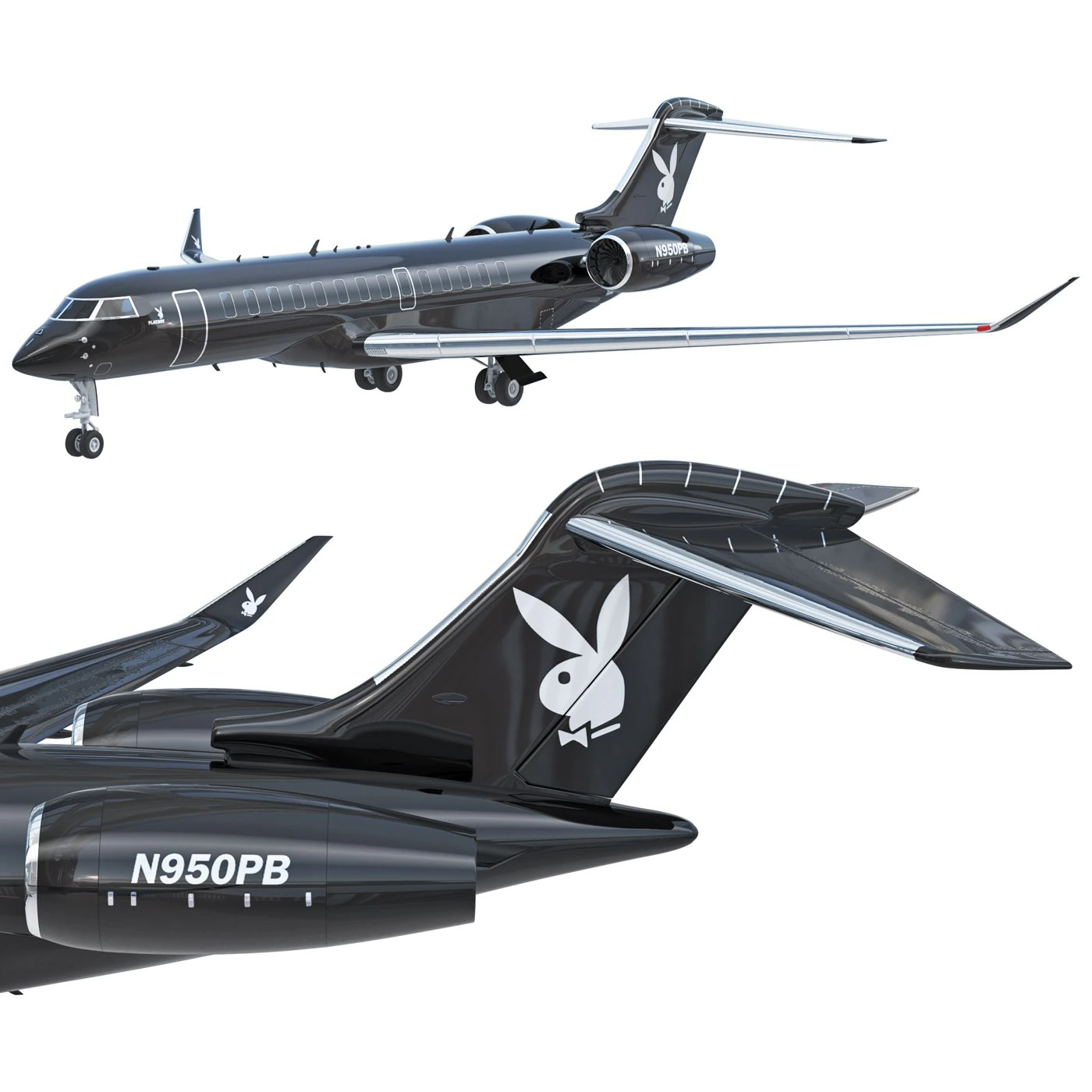 Playboy Big Bunny airplane 3D Model .c4d .max .obj .3ds .fbx .stl .blend