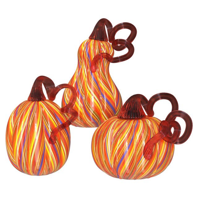 Glass pumpkins 3D Model .c4d .max .obj .3ds .fbx .stl .blend 