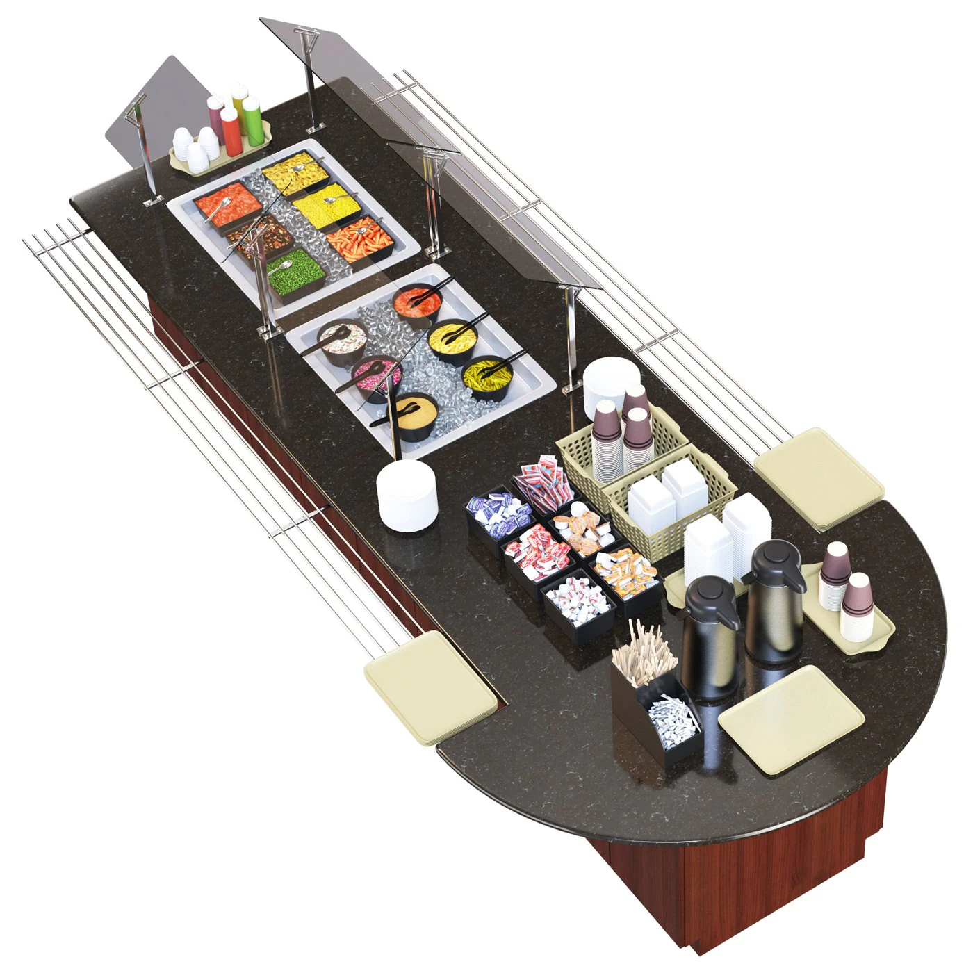 Salad bar 3D Model .c4d .max .obj .3ds .fbx .stl .blend 