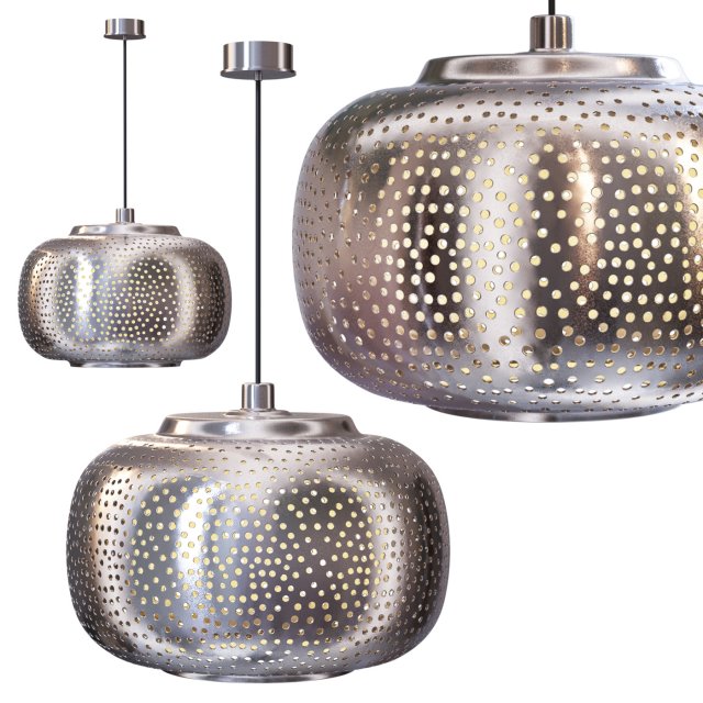 Pepper 1 Light Round Pendant Light Model 3D .c4d .max .obj .3ds .fbx .stl .blend 
