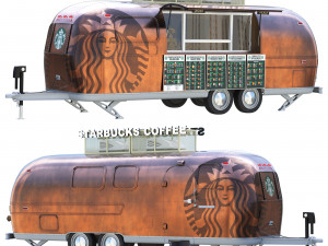 Starbucks Coffee trailer Dubai 3D-Modell