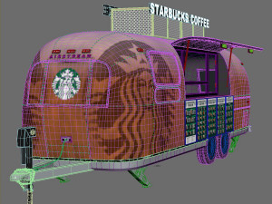 Starbucks Coffee trailer Dubai 3D Model