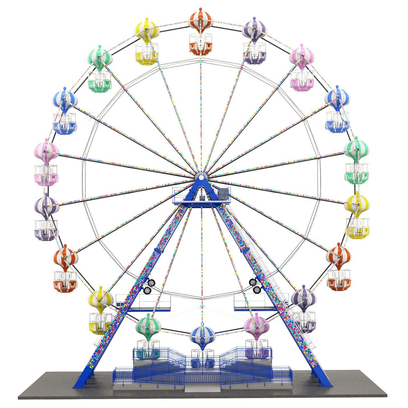 Ferris Wheel Kissimmee Old Town 3D Model .c4d .max .obj .3ds .fbx .stl .blend 