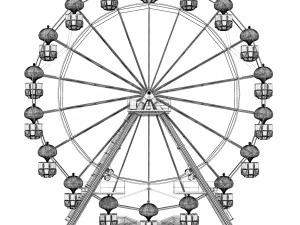 Ferris Wheel Kissimmee Old Town 3D Model