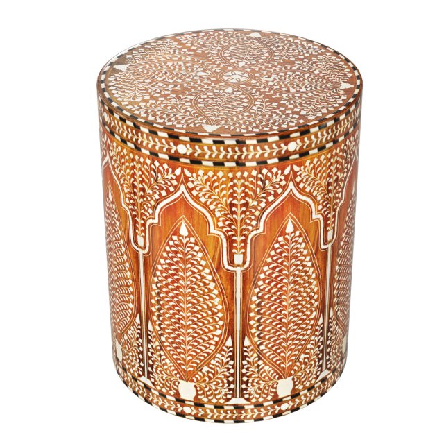 Colonial inlay barrel side table stool 3D 모델 .c4d .max .obj .3ds .fbx .stl .blend 
