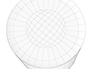 Colonial inlay barrel side table stool 3D Model