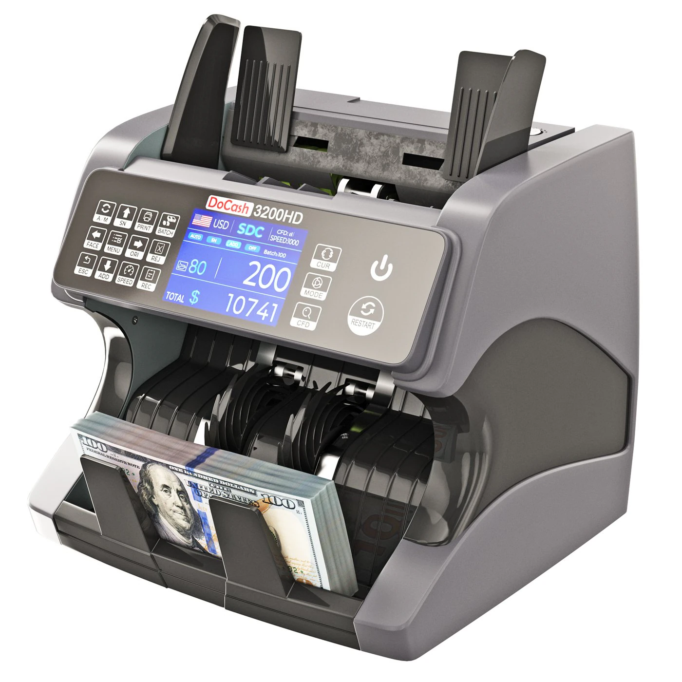 Banknote counter Docash 3200 HD 3D Model .c4d .max .obj .3ds .fbx .stl .blend 
