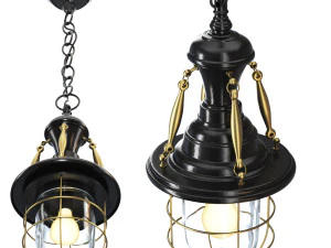 Pendant light Industrial Nautical Brass Black 3D Model