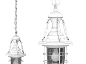 Pendant light Industrial Nautical Brass Black 3D 模型
