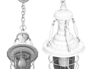 Pendant light Industrial Nautical Brass Black 3D 模型