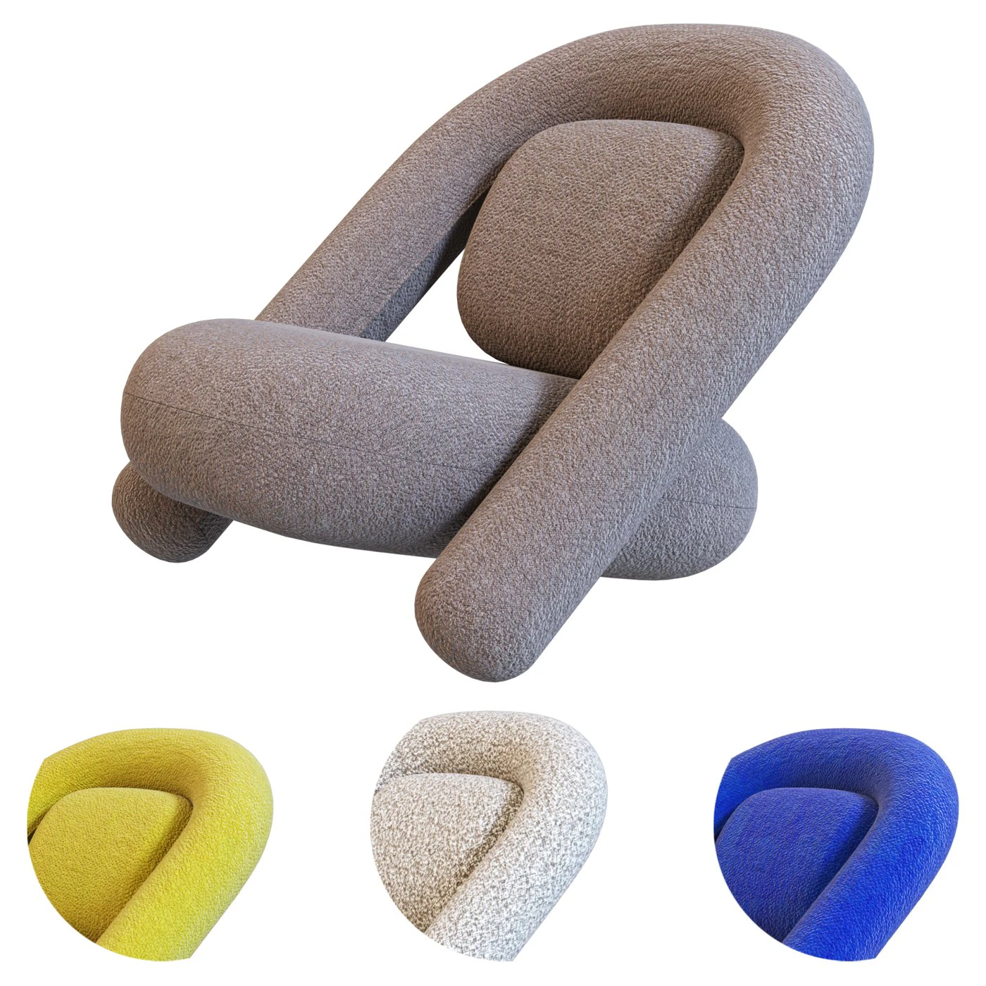 Armchair Bun 3D Model .c4d .max .obj .3ds .fbx .stl .blend 