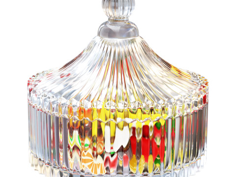 Sugar bowl with sweets 3D 模型