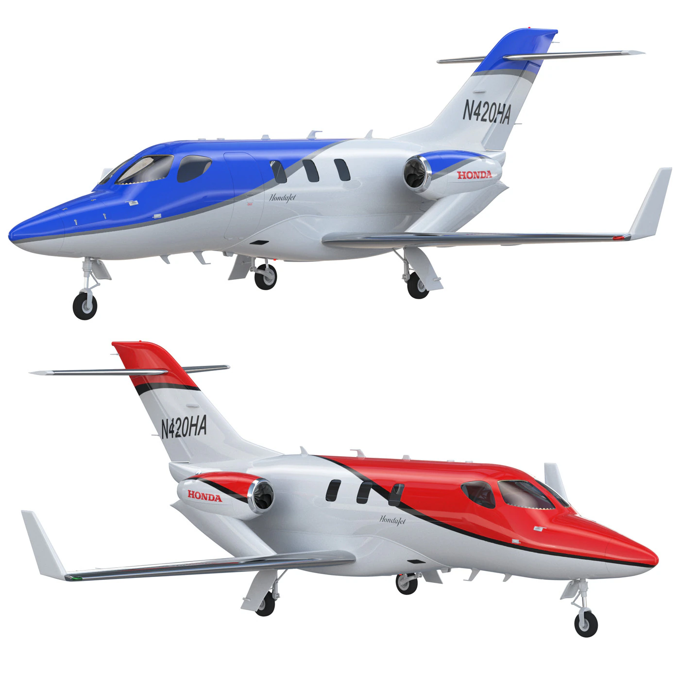 Hondajet airplane 3D Model .c4d .max .obj .3ds .fbx .stl .blend 