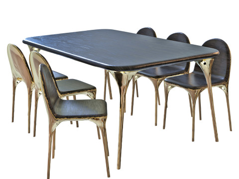 Valentin Loellmann Table and Chairs 3D Model