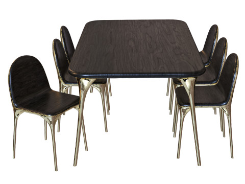 Valentin Loellmann Table and Chairs 3D Model