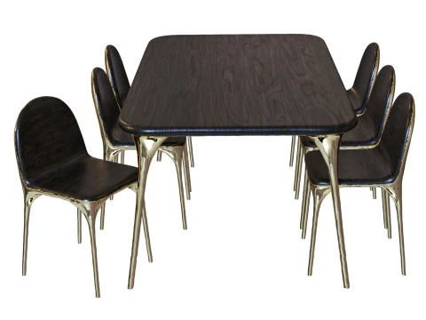 Valentin Loellmann Table and Chairs 3D Model