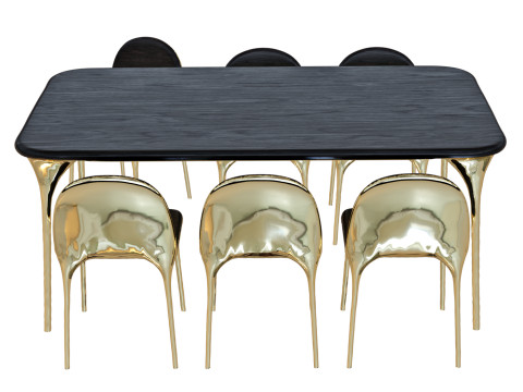 Valentin Loellmann Table and Chairs 3D Model