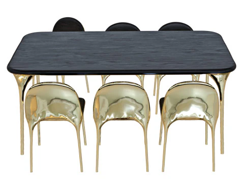 Valentin Loellmann Table and Chairs 3D Model