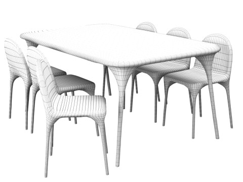 Valentin Loellmann Table and Chairs 3D Model