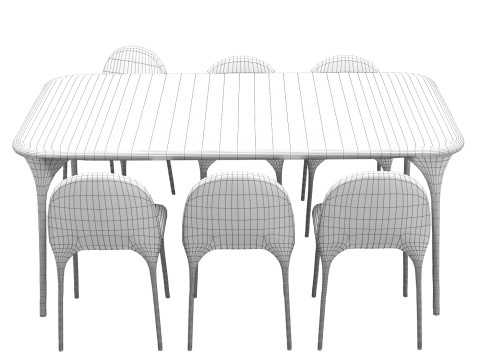 Valentin Loellmann Table and Chairs 3D Model