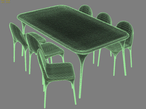 Valentin Loellmann Table and Chairs 3D Model