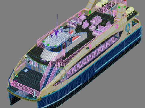 New York City Ferry 3D Model