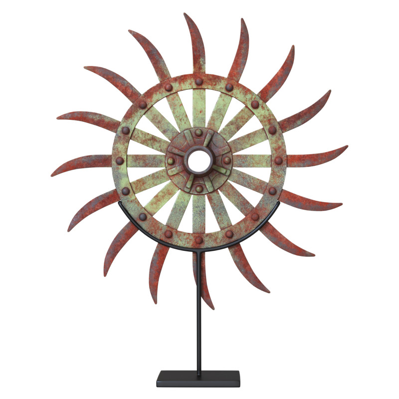 Vintage Iron Farm Tiller Wheel 3D 模型 .c4d .max .obj .3ds .fbx .stl .blend 