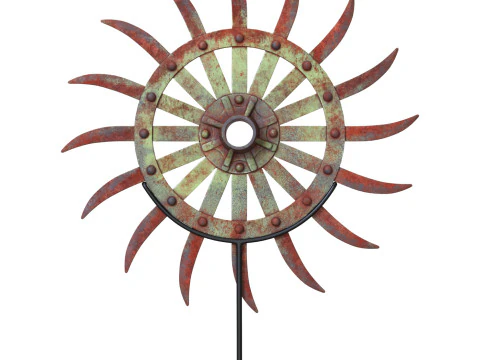 Rueda de tim&oacute;n de granja de hierro vintage Modelo 3D