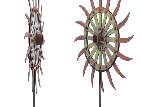 Vintage Iron Farm Tiller Wheel 3D Model