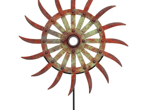 Vintage Iron Farm Tiller Wheel 3D Model